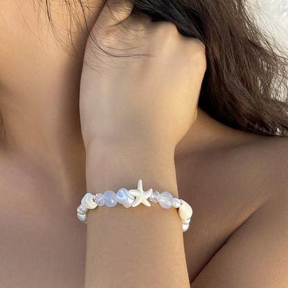 Star pendant fringed set bracelet