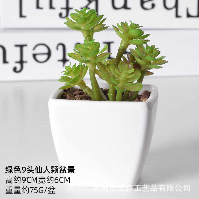 Simulation of succulent plastic bonsai artificial flowers combination