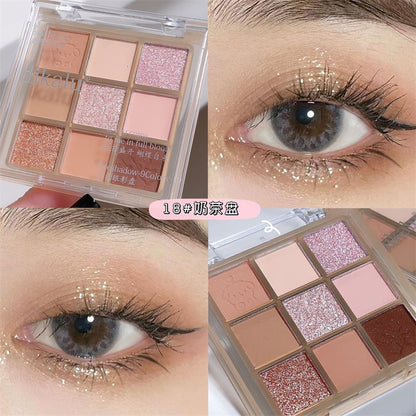 Paleta de sombras de ojos de copo de nieve con purpurina de 9 colores 