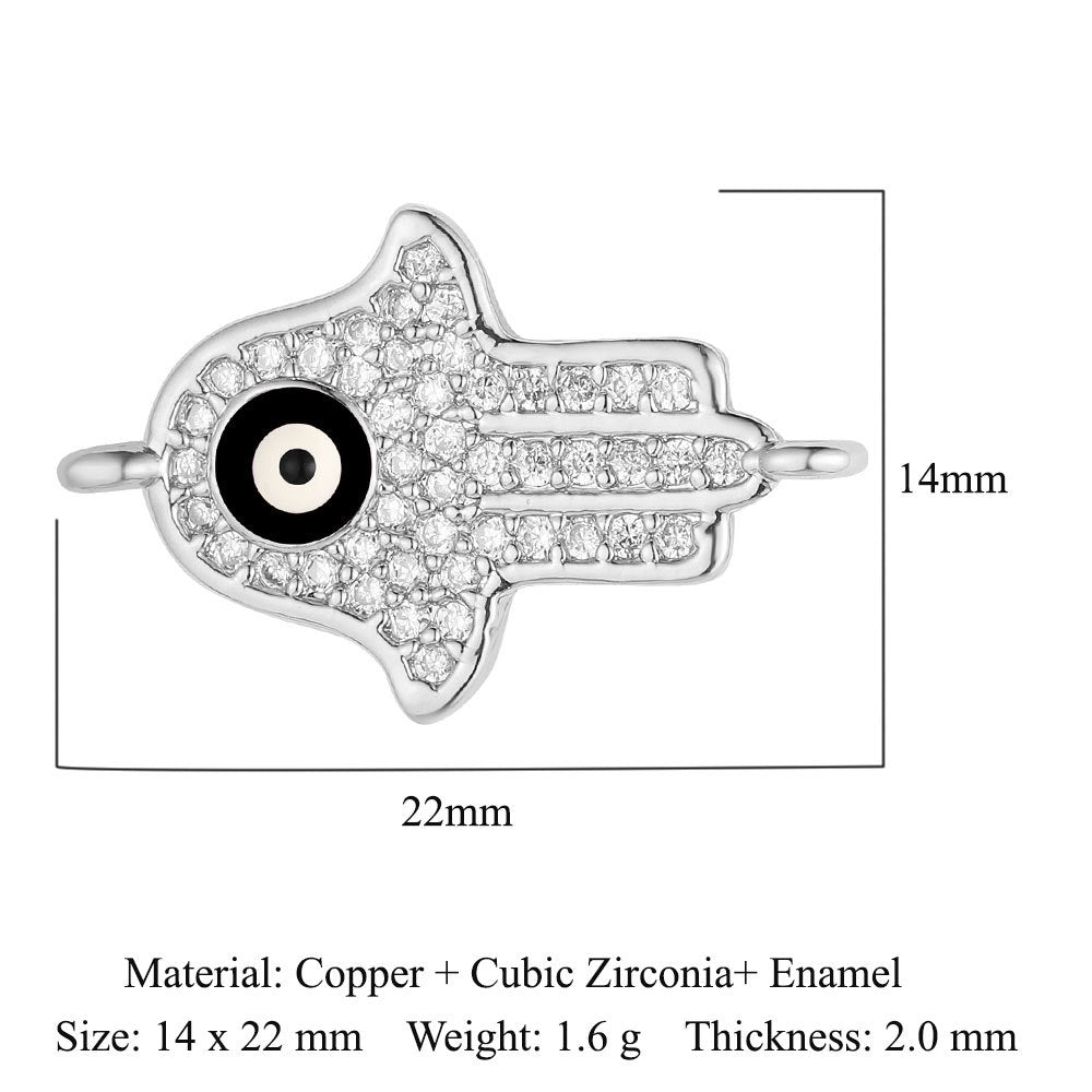 Double hole copper zircon jewelry bracelet connection accessories