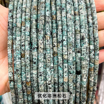 4X4mm powder crystal jade round tube loose beads