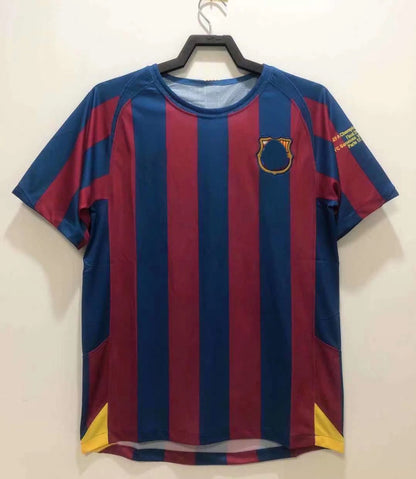 05-06 Barca Home UCL 30 Messi 10 Ronaldinho Jersey