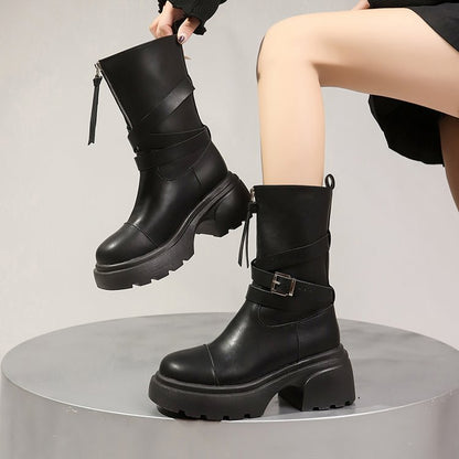 High heel front zipper Internet celebrity high boots