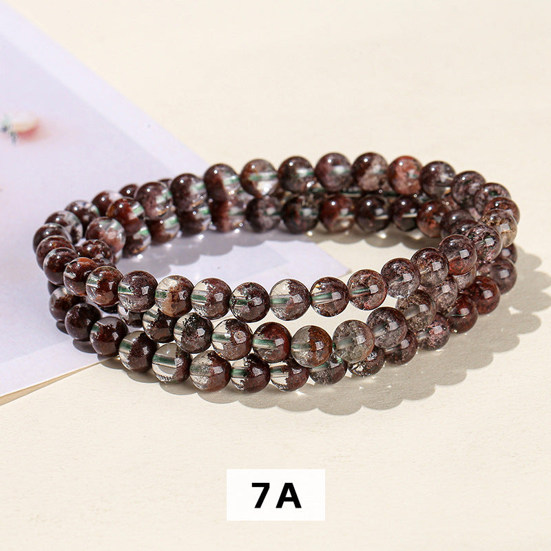 Pulsera de cristal rojo fantasma con cornucopia natural 7A 