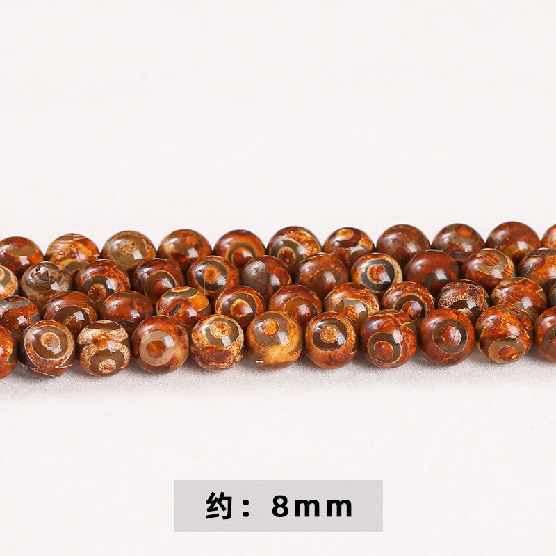 Tibetan retro three-eye dzi beads agate loose beads