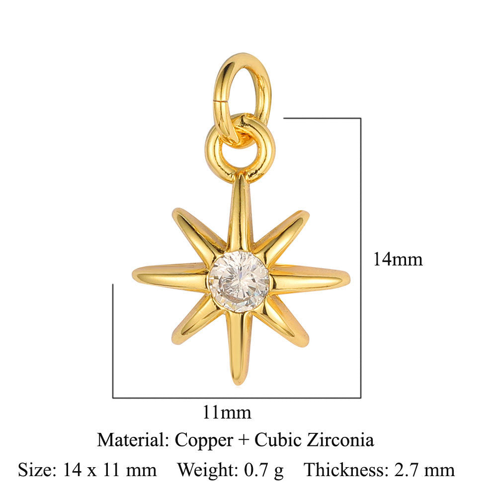 Zircon Sun Star Moon Bee Butterfly Pendant