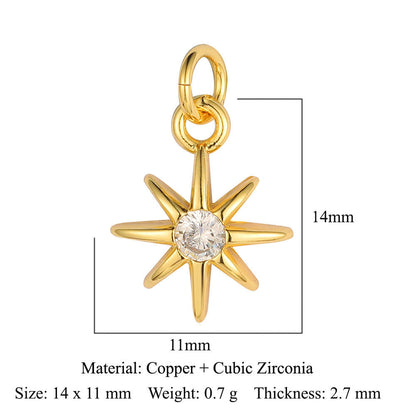 Zircon Sun Star Moon Bee Butterfly Pendant