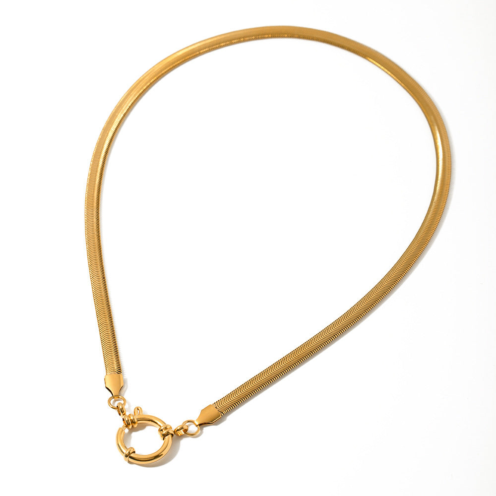 5mm Thick Choker Gold Snake Chain Necklace