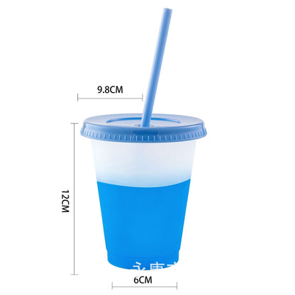 PP temperature-sensing plastic color-changing cup 16oz