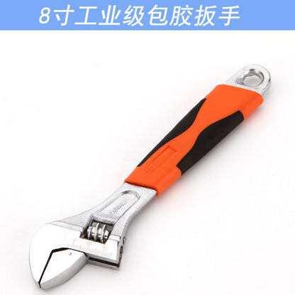 8 inch 10 inch 12 inch adjustable rubber-coated movable wrench