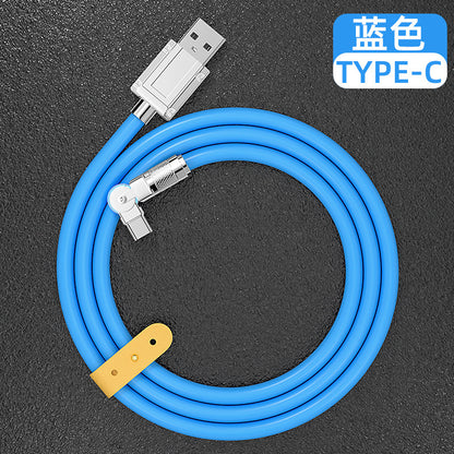 LED Rotating USB Cable for Type-C, 66W Fast Charge