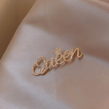 Crown English Alphabet Brooch