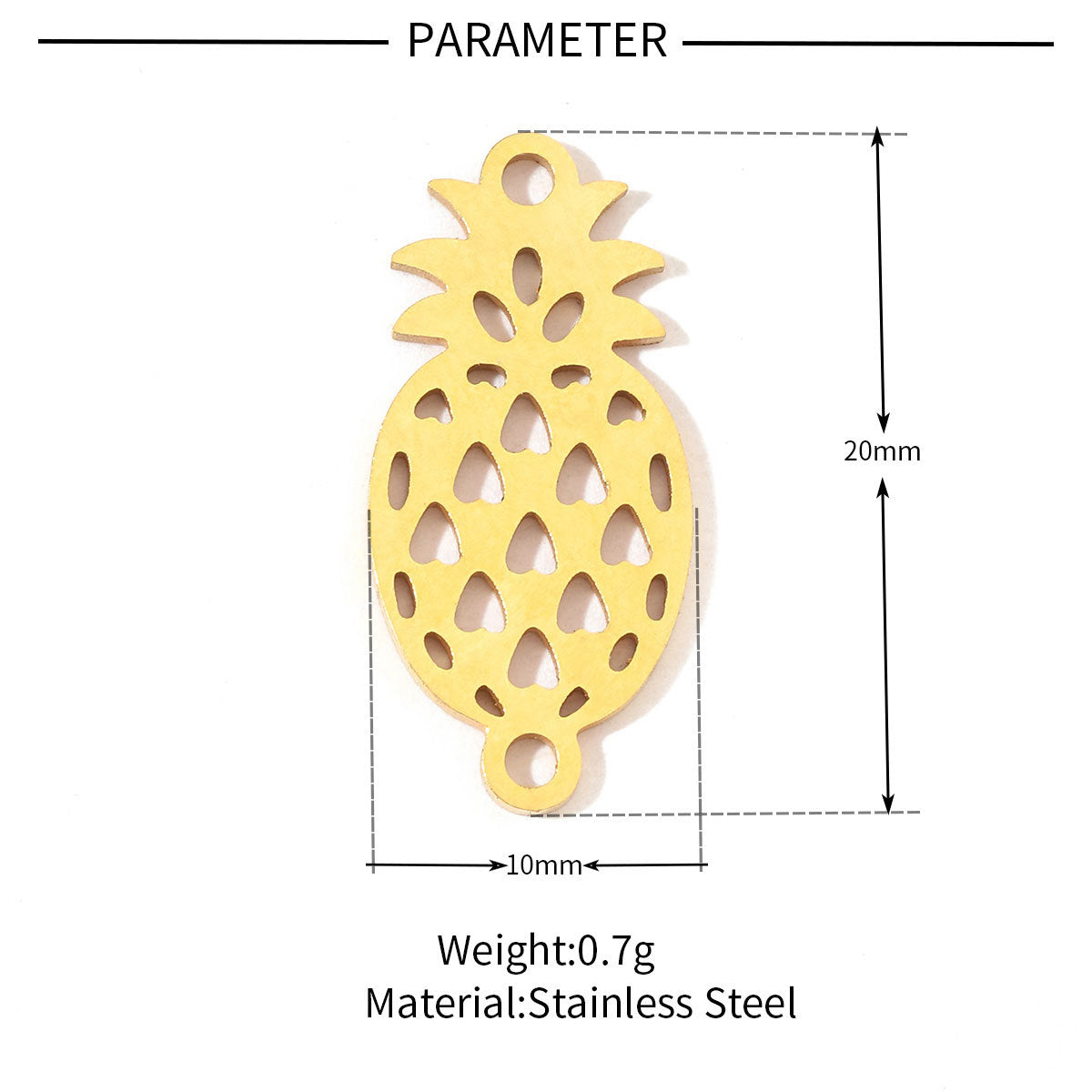 20 pcs/pack smiley face love pineapple titanium steel pendant