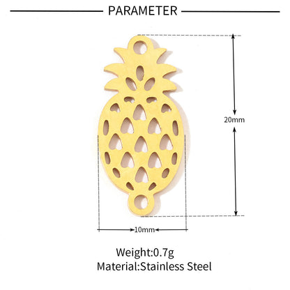 20 pcs/pack smiley face love pineapple titanium steel pendant