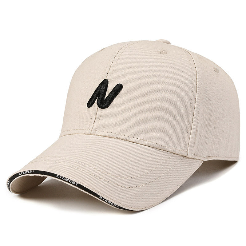 Gorra de pico de pato moderna con letras coreanas bordadas 