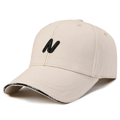 Gorra de pico de pato moderna con letras coreanas bordadas 