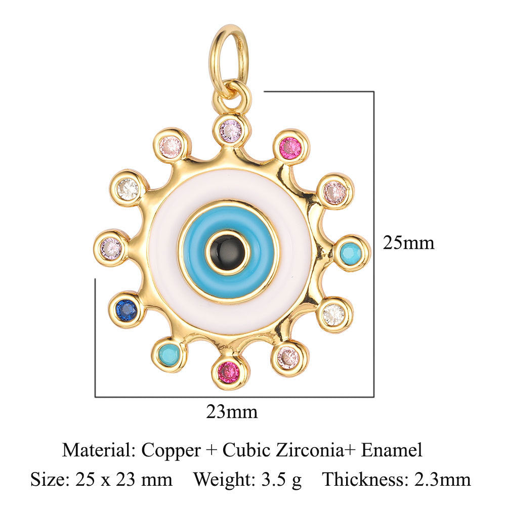 Evil Eye Copper Zircon Pendant