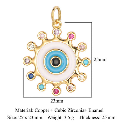 Evil Eye Copper Zircon Pendant