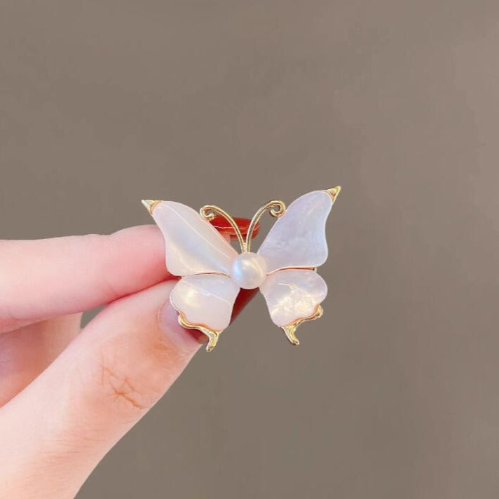 Vintage White Butterfly Accessory Brooch