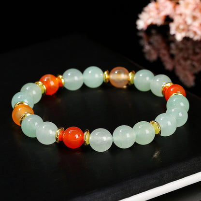 Natural green Dongling jade agate mixed bracelet