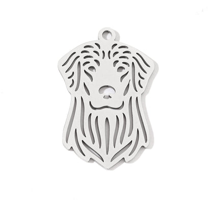 20 pcs/pack, love spotted dog titanium steel pendant.