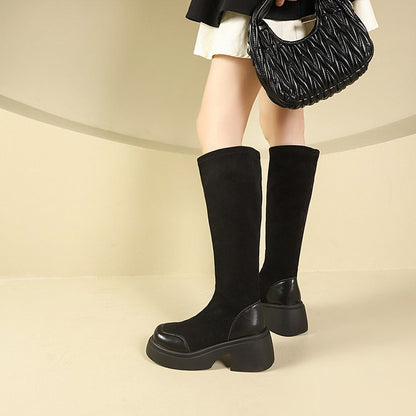 Winter rubber cloth round boots