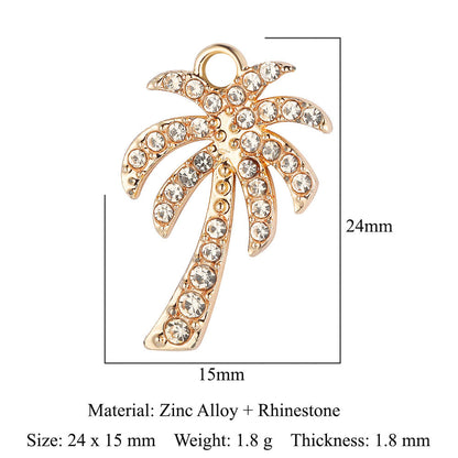 5pcs/pack Crown Maple Leaf Zinc Alloy Pendant