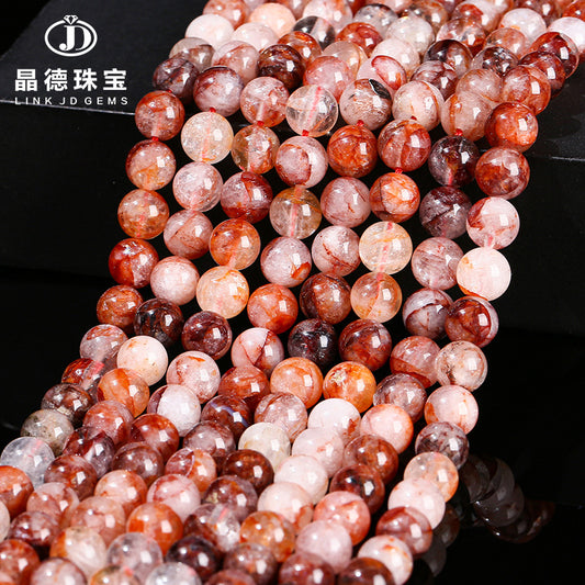 Red glue flower crystal loose beads