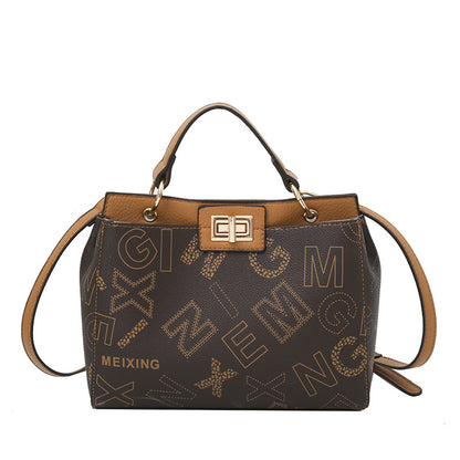 New printed letter bag women's high texture