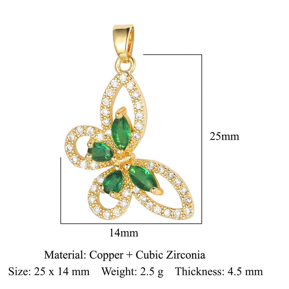 Unicorn love color zirconium copper micro-inlaid necklace pendant