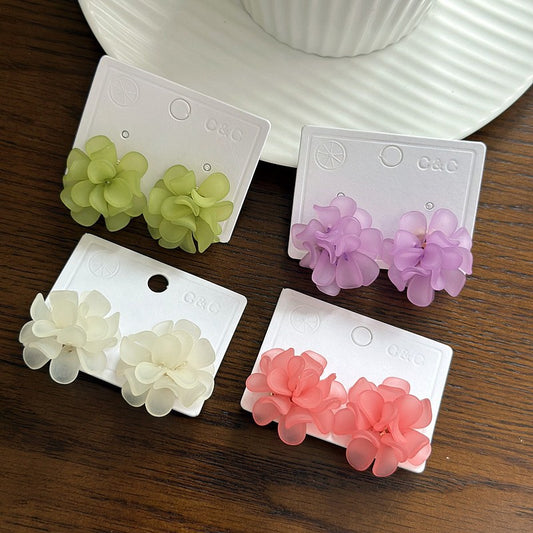 Sweet temperament flower stud earrings