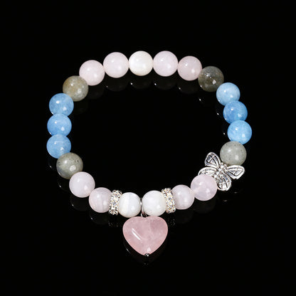 Natural powder crystal blue chalcedony bracelet