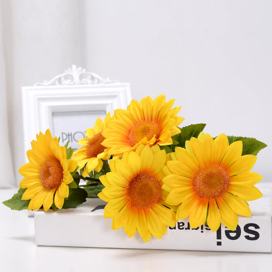 Single artificial sunflower flower