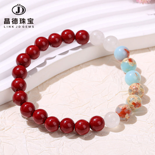 Zisha Shoushan stone white jade bracelet