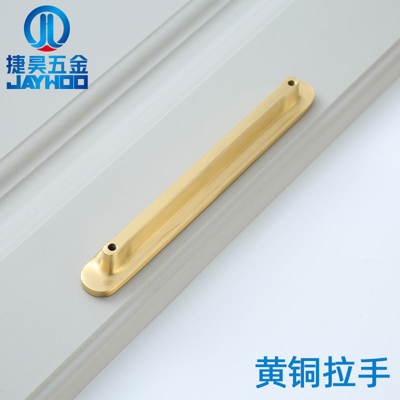 Solid cabinet drawer door handle