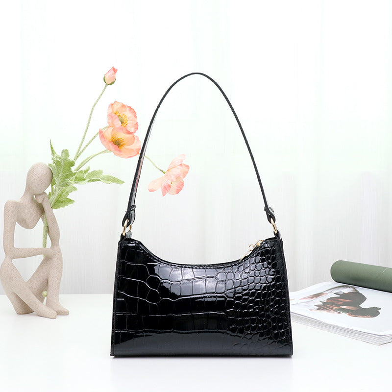 Crocodile pattern women's handbag