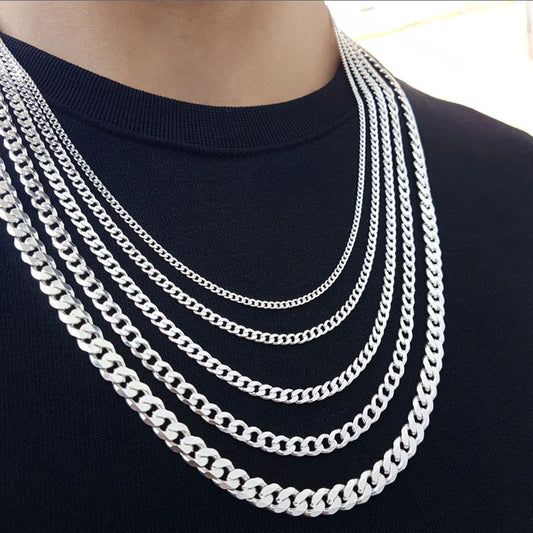 Stainless Steel Hip Hop Cuban Chain Necklace for Men and Women