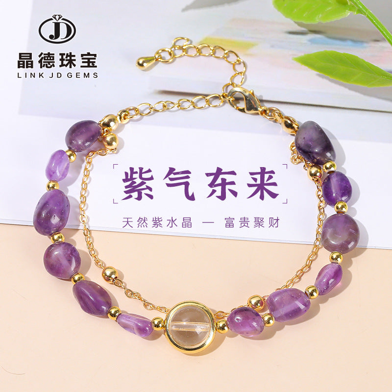 Natural amethyst with shape bracelet