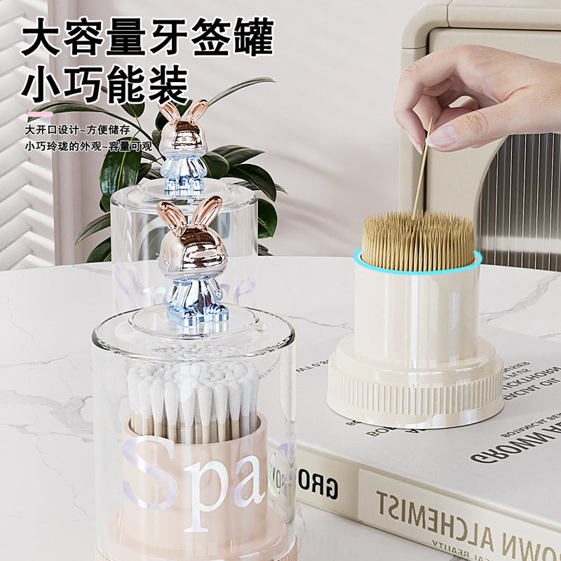 Cartoon Rabbit Transparent Toothpick Holder