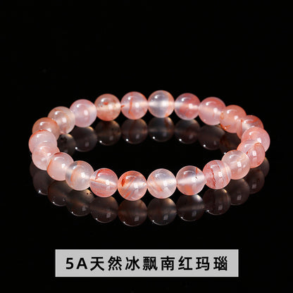 Natural Nanhong agate single ring bracelet