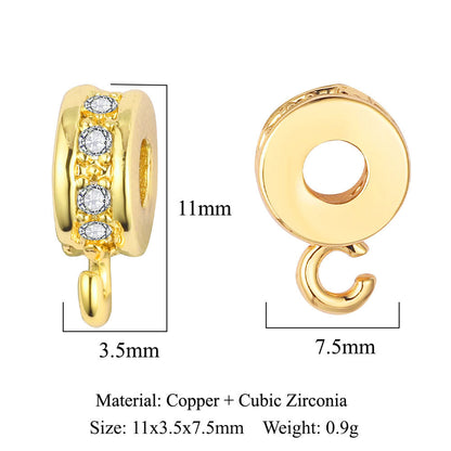 Copper zircon melon seed buckle micro-inlaid necklace pendant.