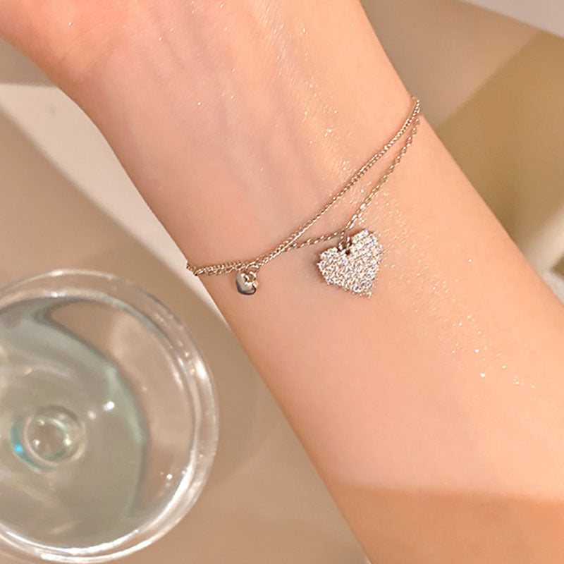 Love Pendant Double Heart Bracelet