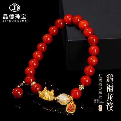 5A agate dragon steamed dumpling bracelet