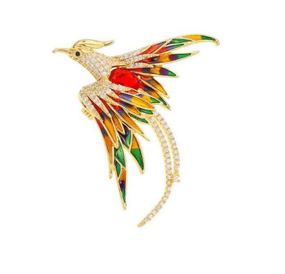 Reborn from Fire Phoenix Brooch