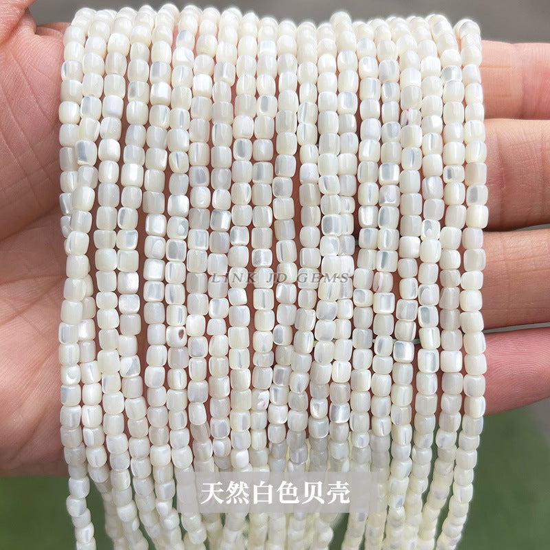 3-4Mm sea shell horseshoe spiral cylindrical loose beads