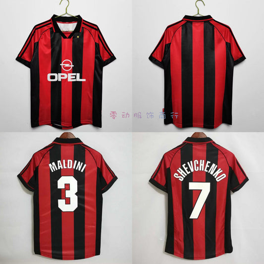 98-99 Serie A AC Milan Retro Bierhoff Maldini Shevchenko Jersey