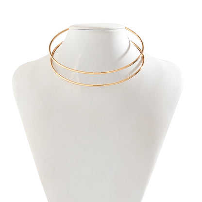 Open line geometric neck ring necklace