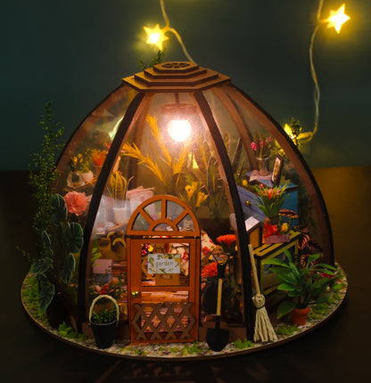 DIY Starry Flower House Model Toy with Lights