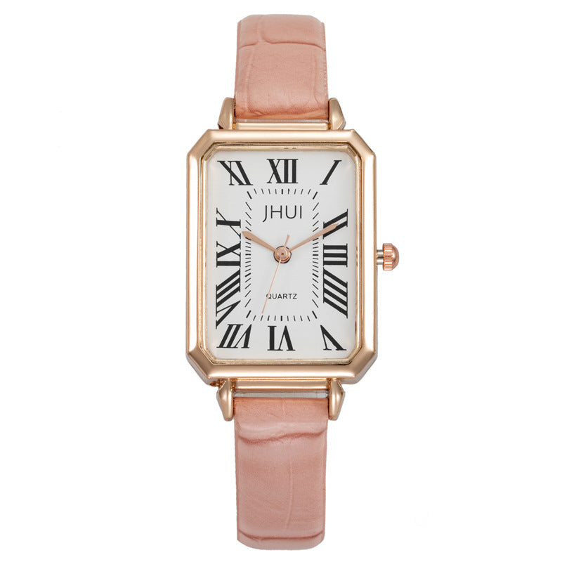 Bamboo Pattern Womens Watch Roman Numerals Square