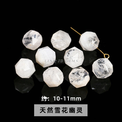 Natural white crystal jewelry accessories loose bead engraving